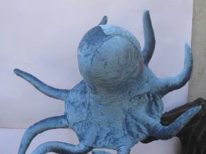 Octopus: made from fabric and wire, with wiggely legs, for Puppet Theatre Wales