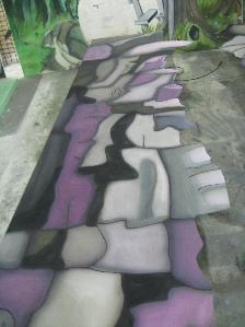 Painting flats on Puss in Boots: Rocks. Designer Will Hargreaves, flats made by Set up