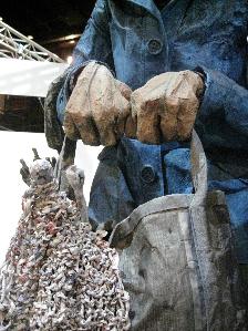 Doris, Sculpture: Close up of hands and knitting