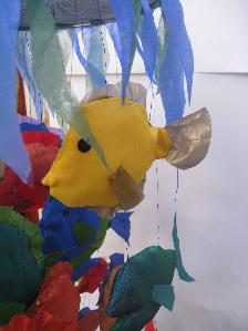 Shoal of Fish: made from fabric and wire, for Puppet Theatre Wales