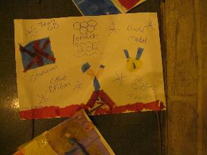 Workshop Leader, Summer school children making flags from imagination and inspired by originals